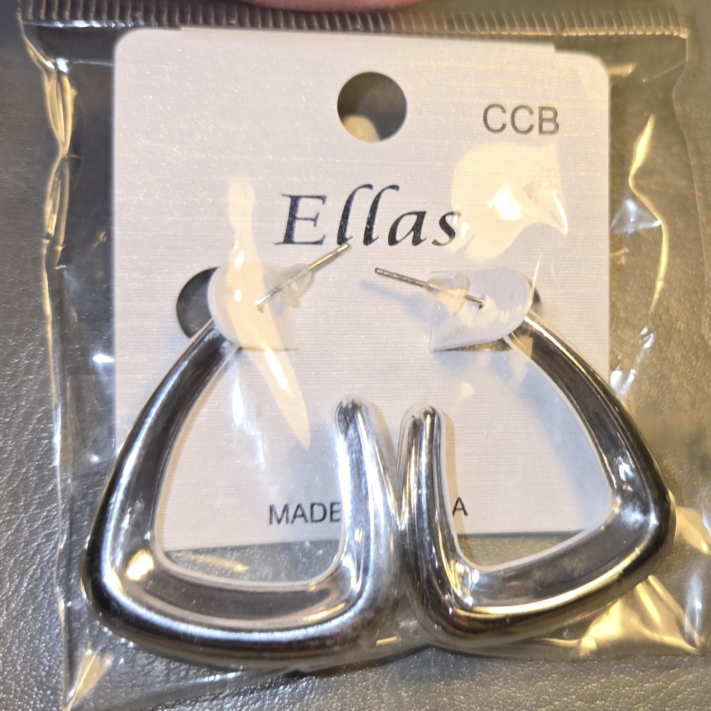Ellas Silver Geometric Earrings